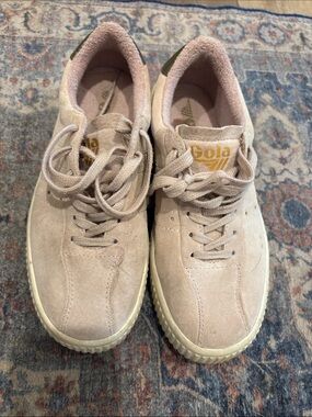 Gola Pale pink Suede Sneakers with Gold Logo